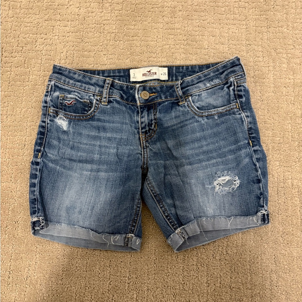 Hollister Women's Distressed Blue Jean Shorts
